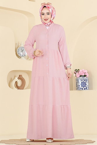 moda selvim Dress 4124ZNNK1102 Powder - Thumbnail