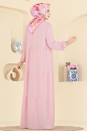 moda selvim Dress 4124ZNNK1102 Powder - Thumbnail