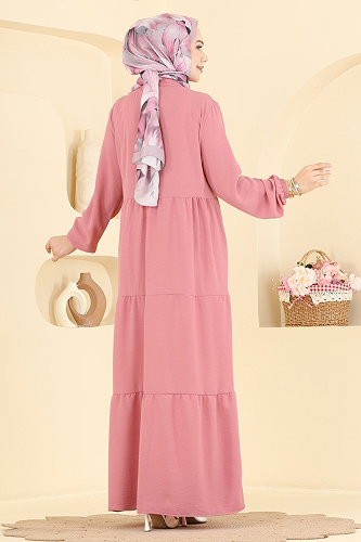 moda selvim Dress 4124ZNNK1102 Rose Dried - Thumbnail