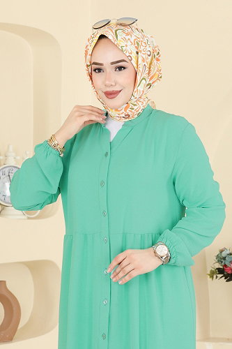 moda selvim Dress 4124ZNNK1102 Water Green - Thumbnail