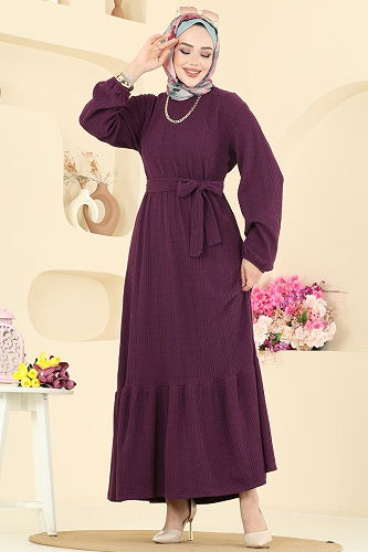 moda selvim Dress 4127PM271 Damson - Thumbnail