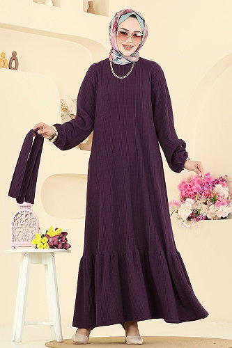 moda selvim Dress 4127PM271 Damson - Thumbnail