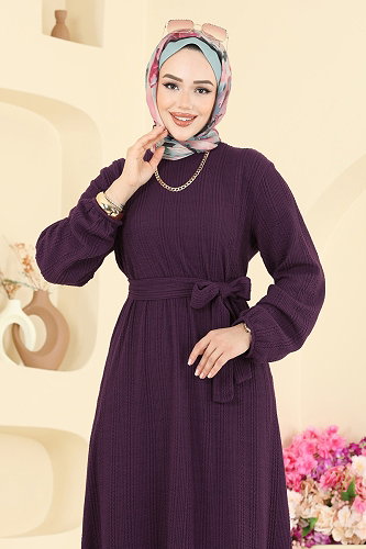 moda selvim Dress 4127PM271 Damson - Thumbnail