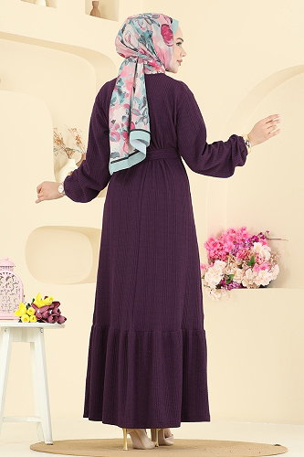 moda selvim Dress 4127PM271 Damson - Thumbnail