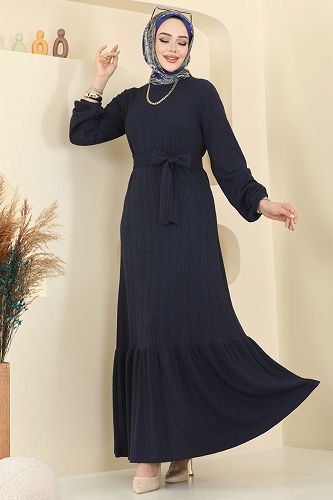 moda selvim Dress 4127PM271 Navy Blue - Thumbnail
