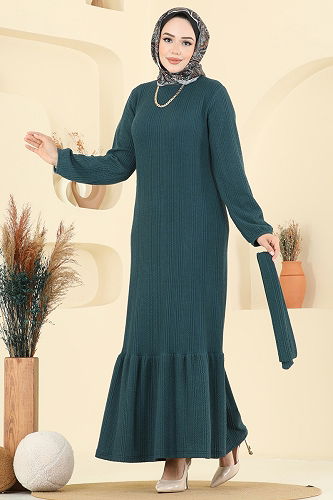 moda selvim Dress 4127PM271 Petroleum - Thumbnail