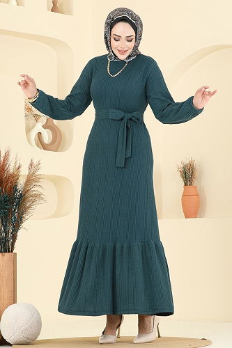 moda selvim Dress 4127PM271 Petroleum - Thumbnail