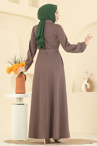 moda selvim Dress 4129PM271 Latte - Thumbnail