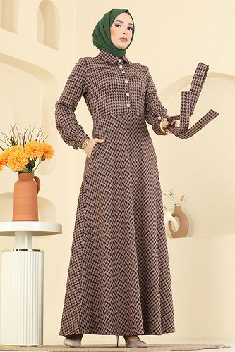 moda selvim الفستان لاتيه 4129PM271 - Thumbnail