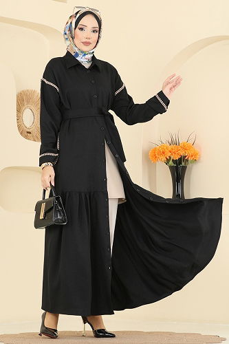 moda selvim Dress 4130PM271 Black - Thumbnail