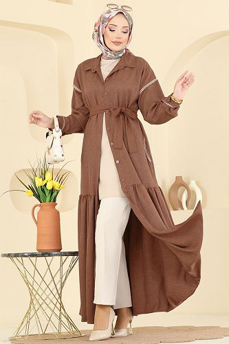 moda selvim Dress 4130PM271 Tan - Thumbnail