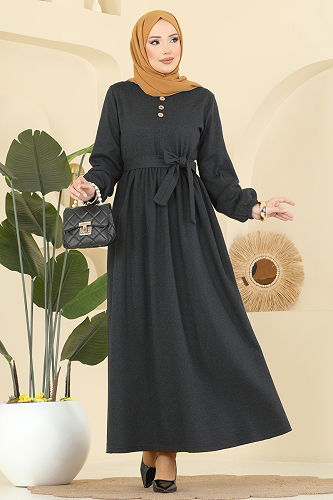 moda selvim Dress 4133PM271 Black - Thumbnail