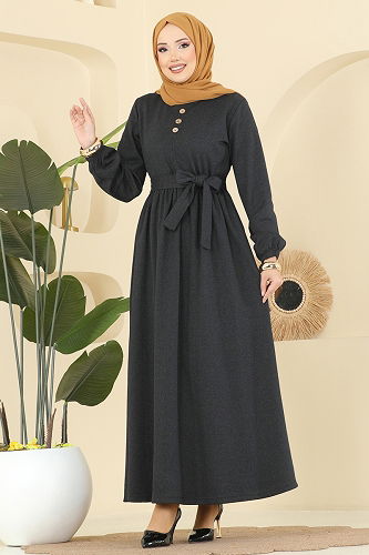 moda selvim Dress 4133PM271 Black - Thumbnail