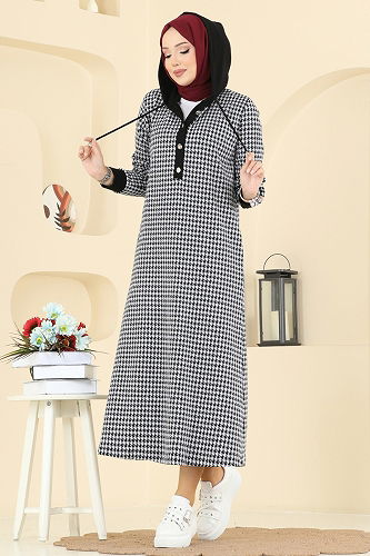 moda selvim الفستان أسود 4135PM271 - Thumbnail