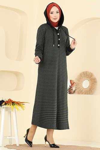 moda selvim Dress 4135PM271 Khaki - Thumbnail