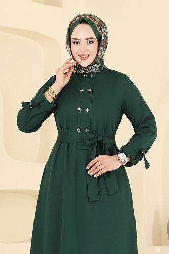 moda selvim الفستان زيتي 416DVL817 - Thumbnail