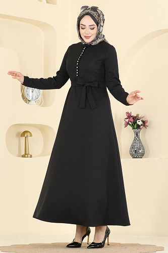 moda selvim Dress 4179ZNN863 Black - Thumbnail