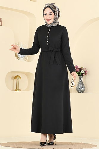moda selvim الفستان أسود 4179ZNN863 - Thumbnail