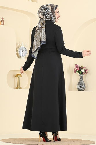 moda selvim الفستان أسود 4179ZNN863 - Thumbnail