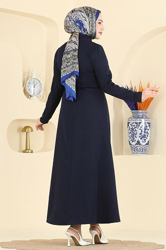 moda selvim الفستان كحلي 4179ZNN863 - Thumbnail