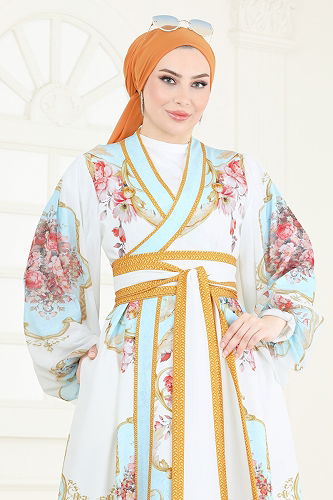 moda selvim الفستان سكري 42149JNF844 - Thumbnail