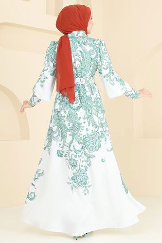 moda selvim Dress 4220JNF844 Green - Thumbnail