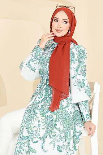 moda selvim Dress 4220JNF844 Green - Thumbnail