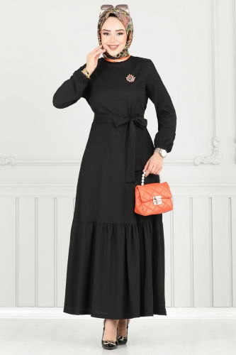moda selvim Dress 422DVL817 Black - Thumbnail
