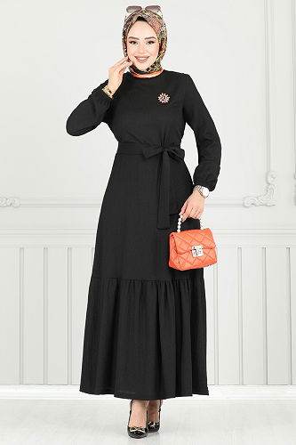 moda selvim Dress 422DVL817 Black - Thumbnail