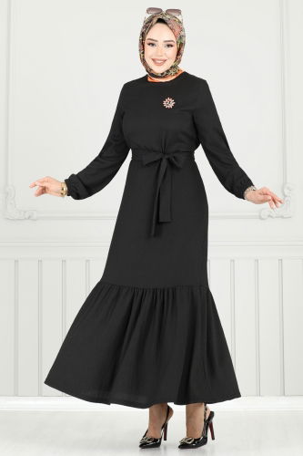 moda selvim Dress 422DVL817 Black - Thumbnail