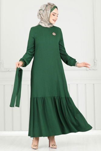 moda selvim الفستان زيتي 422DVL817 - Thumbnail