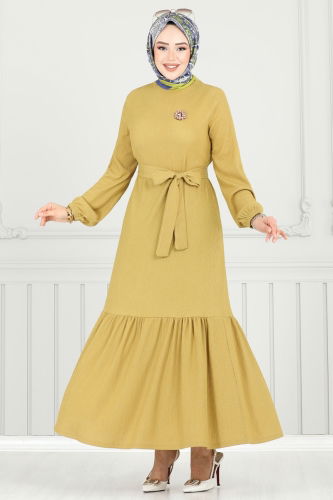 D.V.L. - Dress 422DVL817 Oil Green
