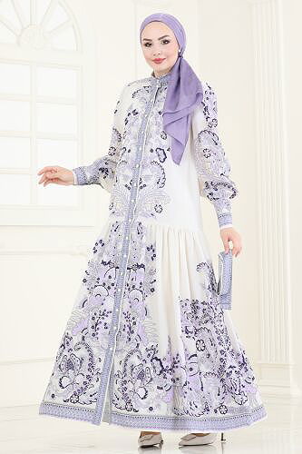 moda selvim الفستان ليلكي 4231JNF844 - Thumbnail