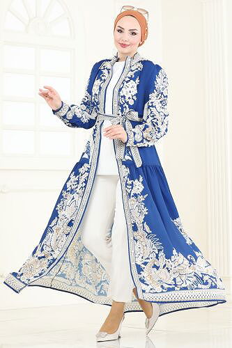 moda selvim Dress 4231JNF844 Navy Blue - Thumbnail