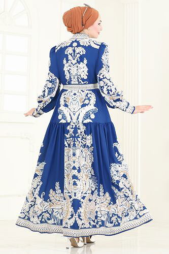 moda selvim Dress 4231JNF844 Navy Blue - Thumbnail