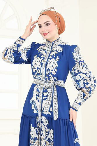 moda selvim الفستان كحلي 4231JNF844 - Thumbnail