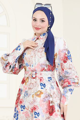 moda selvim الفستان سكري 4233JNF844 - Thumbnail