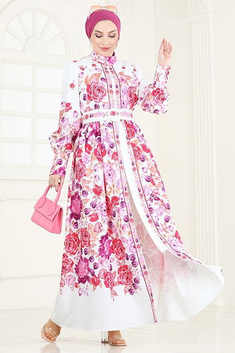 moda selvim الفستان سكري 4246JNF844 - Thumbnail