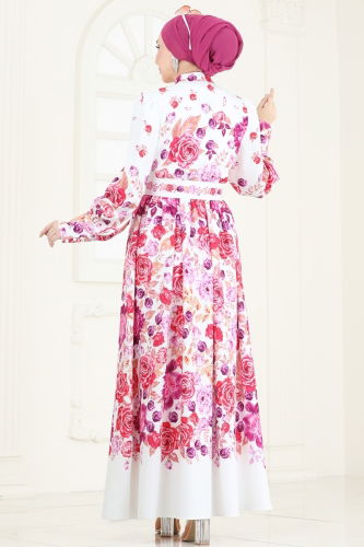 moda selvim الفستان سكري 4246JNF844 - Thumbnail