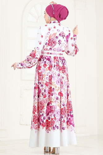 moda selvim الفستان سكري 4246JNF844 - Thumbnail