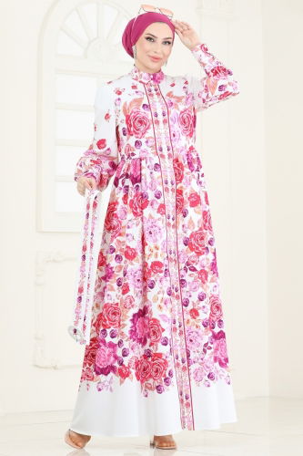 moda selvim الفستان سكري 4246JNF844 - Thumbnail