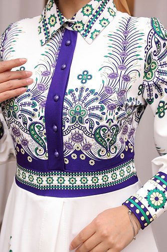 moda selvim Dress 4249JNF844 Purple - Thumbnail