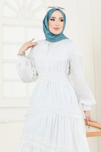 moda selvim الفستان سكري 4255JNF844 - Thumbnail