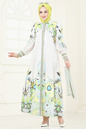 moda selvim الفستان أصفر 4256JNF844 - Thumbnail