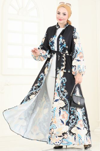 moda selvim Dress 4278JNF844 Black - Thumbnail