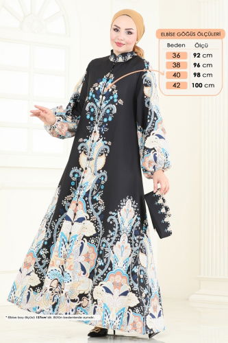 moda selvim Dress 4278JNF844 Black - Thumbnail