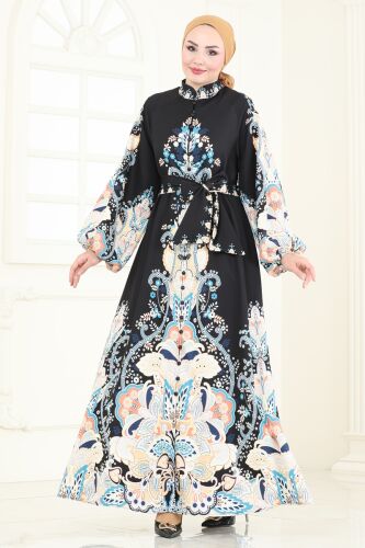 moda selvim الفستان أسود 4278JNF844 - Thumbnail