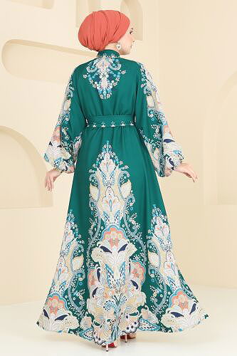 moda selvim الفستان زيتي 4278JNF844 - Thumbnail