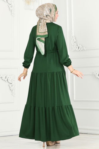 moda selvim Dress 430MP806 Emerald - Thumbnail