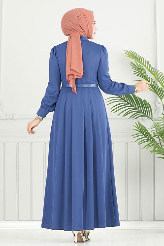 moda selvim الفستان ازرق 432DVL897-M - Thumbnail